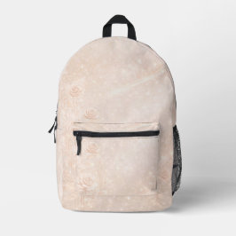 Ivory and rosegold accents florals AI art  Bedruckter Rucksack