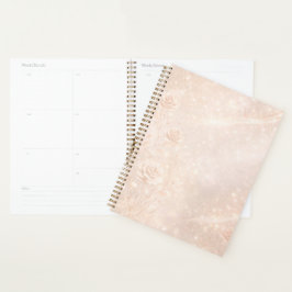 Ivory and rosegold accents florals AI art  Planer