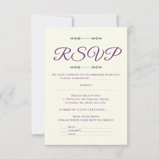 Ivory and Wreath / Boda Marfil y Corona  RSVP Karte