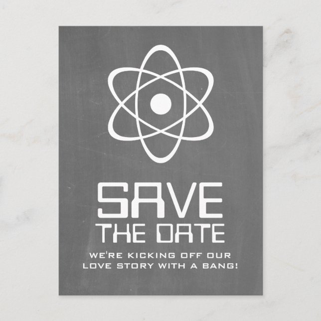 Ivory Atomkarton Save the Date Postkarte (Vorderseite)