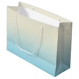 Ivory Baby Blue Ombre Gradient Große Geschenktüte