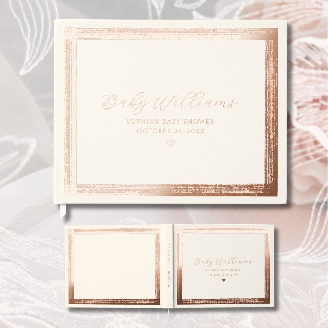 Ivory Baby Shower Guest Book Real Foil Guestbooks Gästebuch (Von Creator hochgeladen)