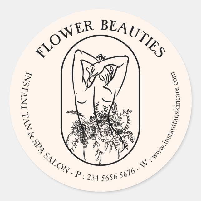 Ivory Beige Beauty Feminine Bräunungsgremium Runder Aufkleber (Vorderseite)