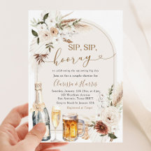 Ivory Beige Boho Sip Hooray Couple Dusche