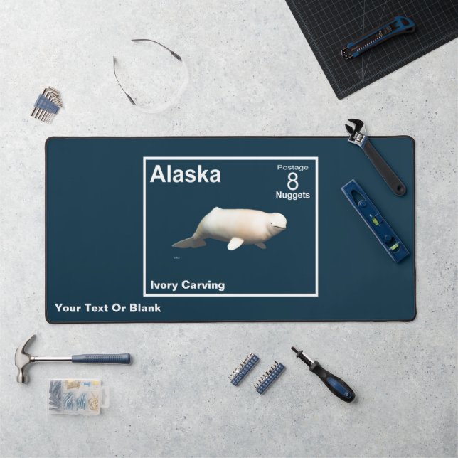 Ivory Beluga - Alaska Postage Schreibtischunterlage (Arbeitsplatz)