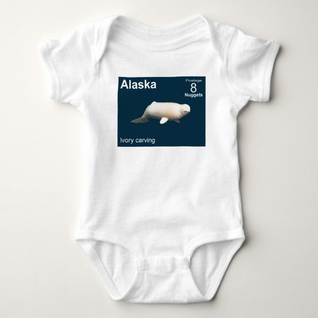 Ivory Beluga Baby Strampler (Vorderseite)