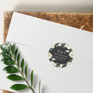 Ivory Bloom Aquarellfarbene Rücksendeadresse Runder Aufkleber