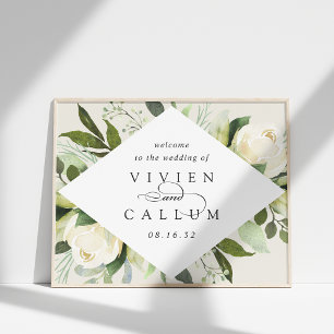 Ivory Bloom   Begrüßung von Aquarellblumen Poster