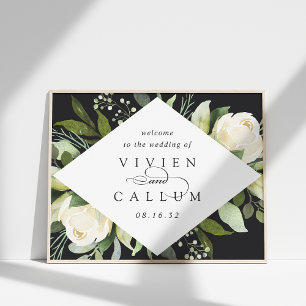 Ivory Bloom   Begrüßung von Aquarellblumen Poster