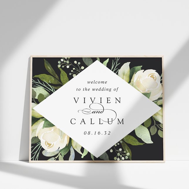 Ivory Bloom | Begrüßung von Aquarellblumen Poster (Von Creator hochgeladen)