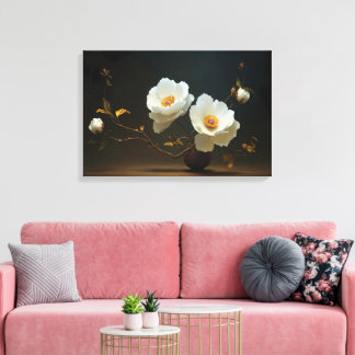 Ivory Bloom Eleganz Leinwanddruck
