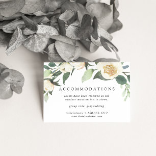 Ivory Bloom Floral Wedding Hotel Unterkünfte Begleitkarte