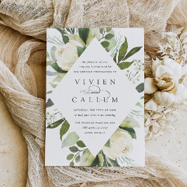 Ivory Bloom | Geometrisches Blumenzildchen Einladung