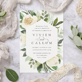 Ivory Bloom | Geometrisches Blumenzildchen Einladung