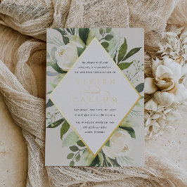 Ivory Bloom | Geometrisches Blumenzildchen Folieneinladung