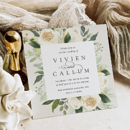 Ivory Bloom | Hochzeit des Wasserfarbenplatzes Einladung