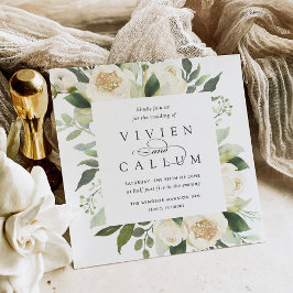 Ivory Bloom | Hochzeit des Wasserfarbenplatzes Einladung