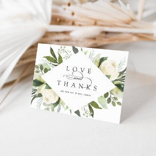 Ivory Bloom Hochzeit von Wasserfarben Dankeskarte