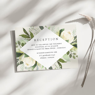 Ivory Bloom Hochzeitsempfang für Wasserfarben Begleitkarte
