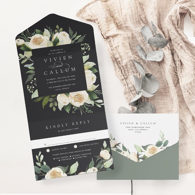 Ivory Bloom | Hochzeitswasser für Wasserfarben All In One Einladung (Von Creator hochgeladen)