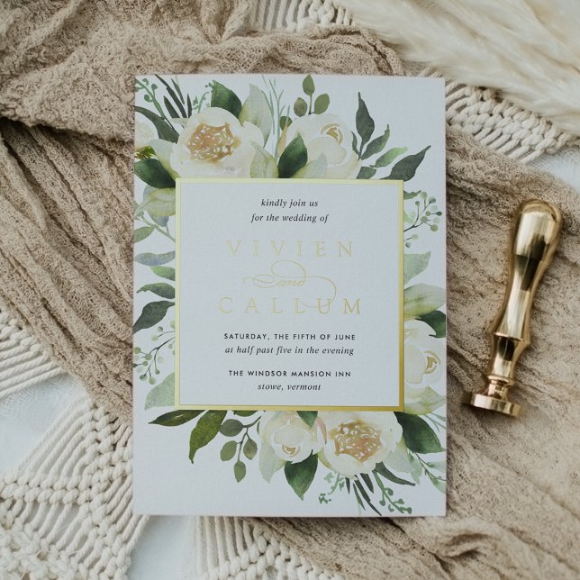 Ivory Bloom | Hochzeitswasser für Wasserfarben Folieneinladung (Von Creator hochgeladen)