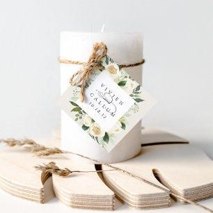 Ivory Bloom   Personalisierte Blumenzarge Geschenkanhänger