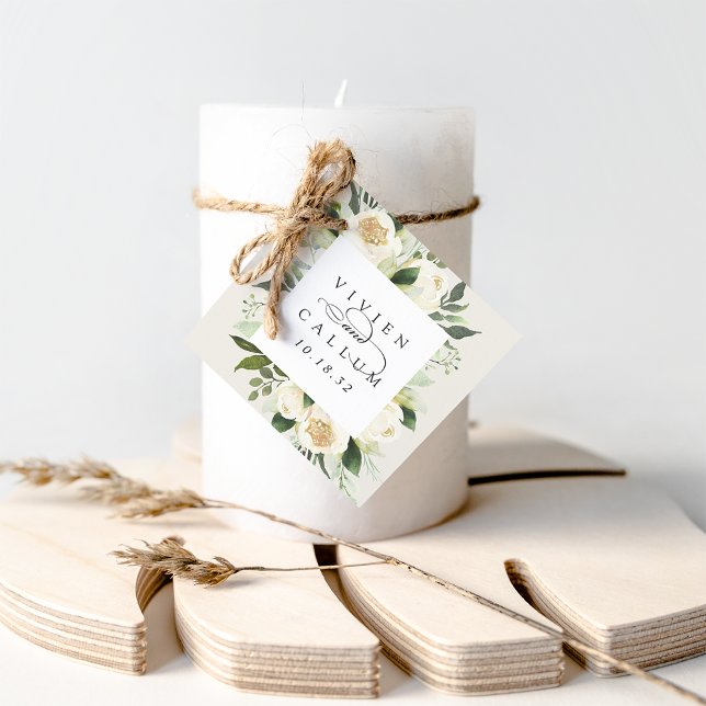 Ivory Bloom | Personalisierte Blumenzarge Geschenkanhänger (Von Creator hochgeladen)