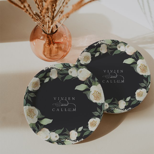 Ivory Bloom | Personalisierte Blumenzeremonie Pappteller (Von Creator hochgeladen)