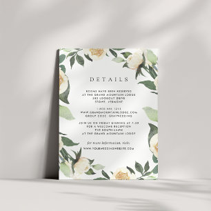 Ivory Bloom Watercolor Floral Wedding Details Begleitkarte