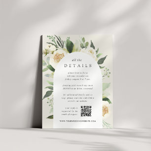 Ivory Bloom Watercolor Floral Wedding Details Begleitkarte