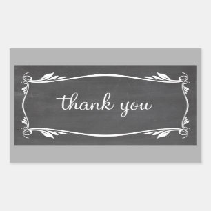 Ivory Blühte Chalkboard Danke Stickers
