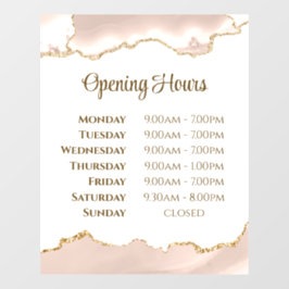 Ivory Blush Agate Öffnungszeiten Fensterheber Fensteraufkleber