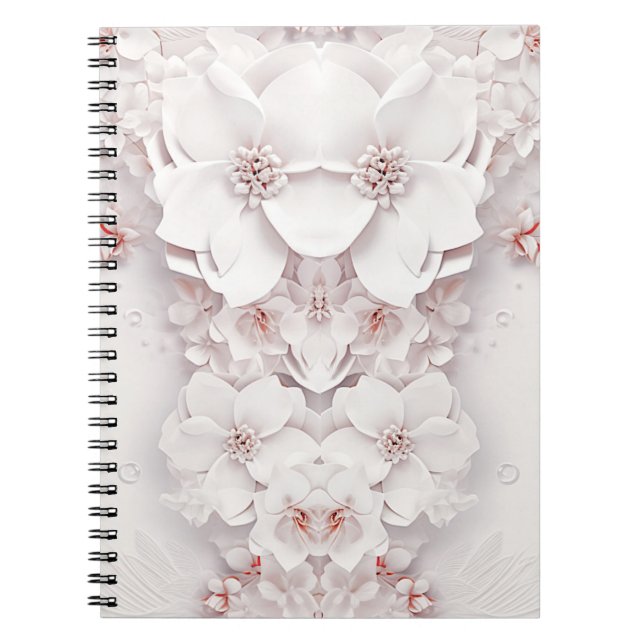 Ivory Blush Pink Blues Notebook Notizblock (Vorderseite)