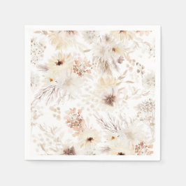 Ivory Boho Floral Serviette