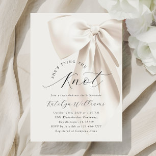 Ivory Bow Bridal Dusche Einladung