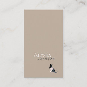 Ivory Brown Calico Cloud Cat Minimal Visitenkarte