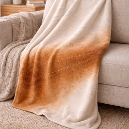 Ivory Brown Fade Fleece Blanket