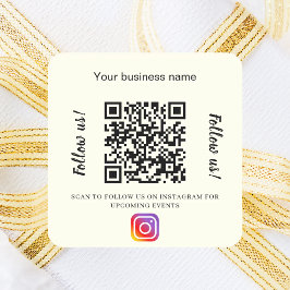 Ivory business name qr code instagram quadratischer aufkleber