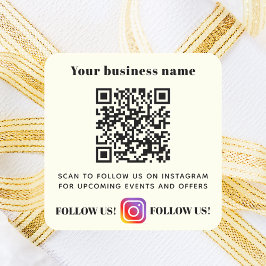 Ivory business name qr code instagram quadratischer aufkleber