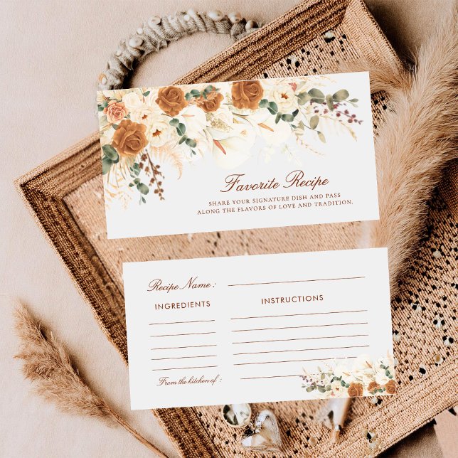 Ivory Calla Lilies Favorite Recipe Bridal Ticket Mitteilungskarte (Von Creator hochgeladen)