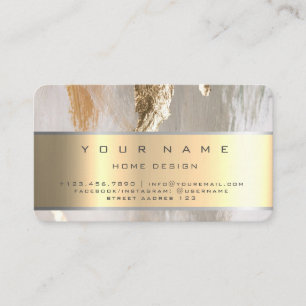 Ivory Champaign Gold Diamond Stripes Glitzer VIP Visitenkarte