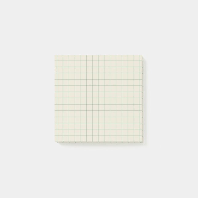 Ivory Checkered Muster Minimal Ästhetik Office Post-it Klebezettel (Vorderseite)