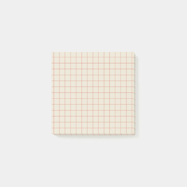 Ivory Checkered Muster Minimal Ästhetik Office Post-it Klebezettel (Vorderseite)
