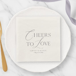 Ivory “Cheers to Love” Wedding Serviette