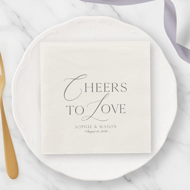 Ivory “Cheers to Love” Wedding Serviette (Von Creator hochgeladen)