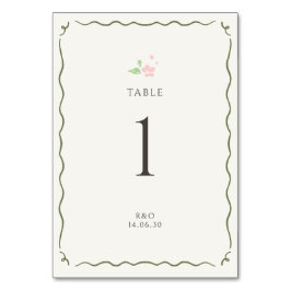Ivory | Chic Floral Wedding Table Number Card Tischnummer