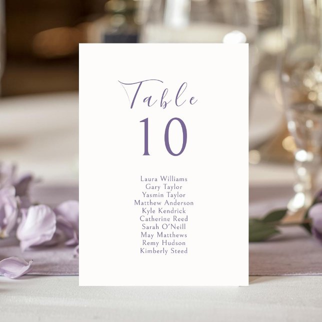 Ivory | Chic Lavender Wedding Seating & Table Card Tischnummer (Von Creator hochgeladen)