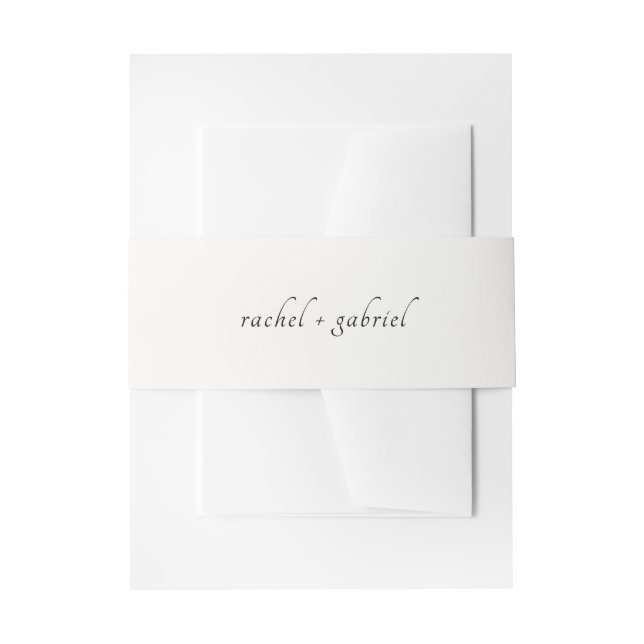 Ivory | Chic Simple Script Wedding  Einladungsbanderole (Vorderseite Beispiel)