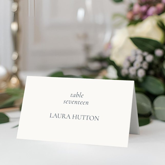Ivory | Chic Simple Wedding Folded Place Card Platzkarte (Von Creator hochgeladen)