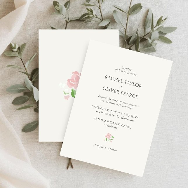Ivory | Chic Watercolor Floral Wedding  Einladung (Von Creator hochgeladen)